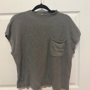 Casual Gray Knit Women's Tee